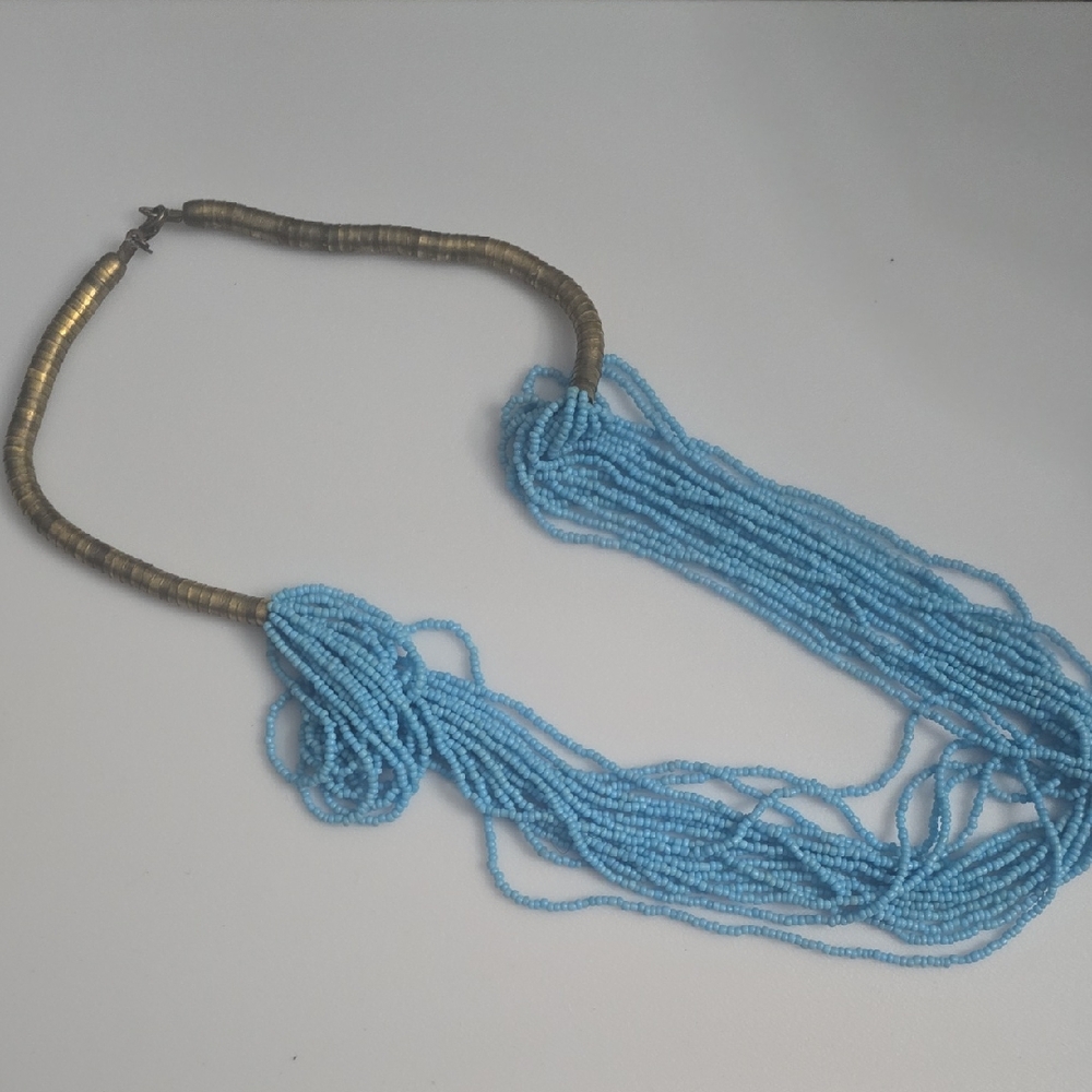Elegant Blue Beaded Necklace